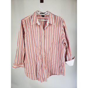 Ralph Lauren LRL Colorful Striped Button Down Size XL Flip Cuff Embroidered Logo